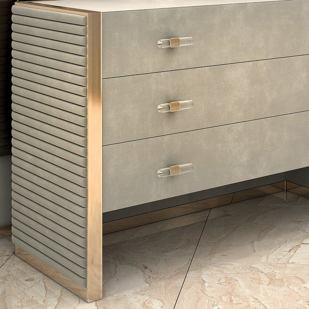 Contemporary Ribbed Detail Chest Of Drawers