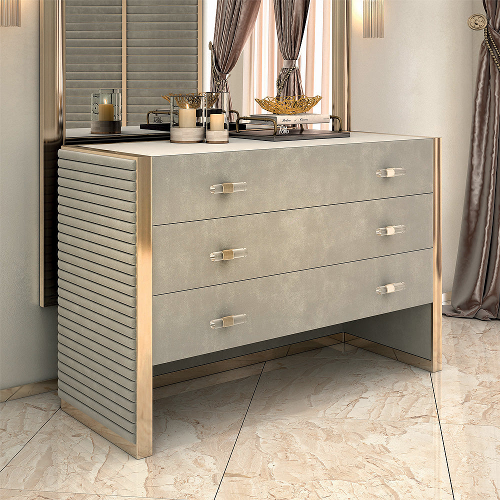 Contemporary Ribbed Detail Chest Of Drawers