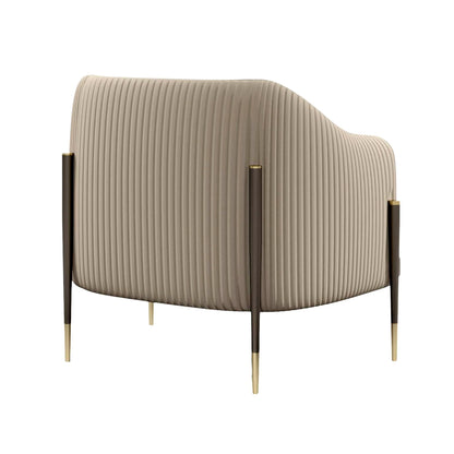 Contemporary Ribbed Leather Tub Chair