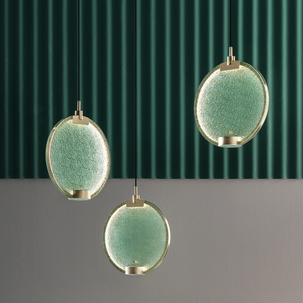 Contemporary Round Coloured Glass Diffuser Pendant Cluster