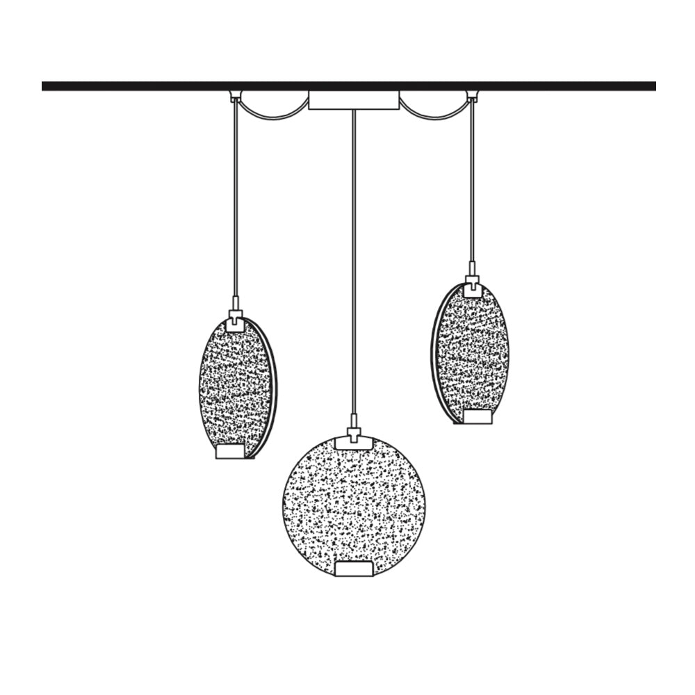 Contemporary Round Spectrum Glass Diffuser Pendant Cluster