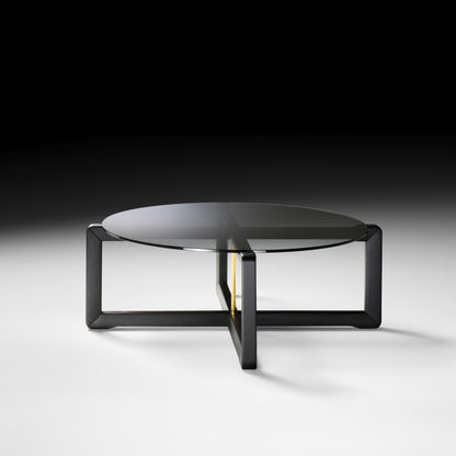 Contemporary Low Round Glass Coffee Table