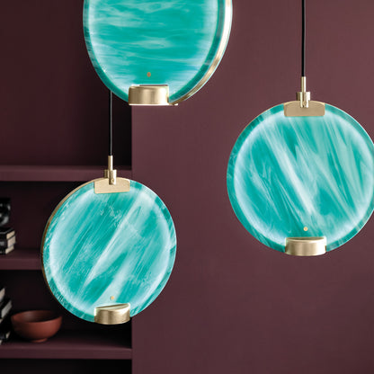 Contemporary Round Spectrum Glass Diffuser Pendant Cluster