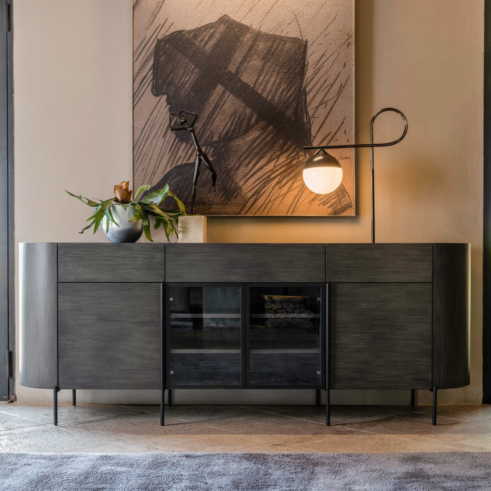 Contemporary Sideboard With Glass Doors