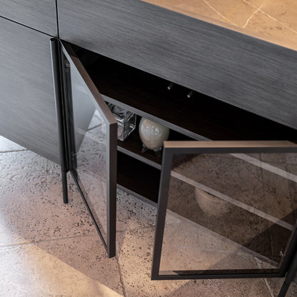 Contemporary Sideboard With Glass Doors