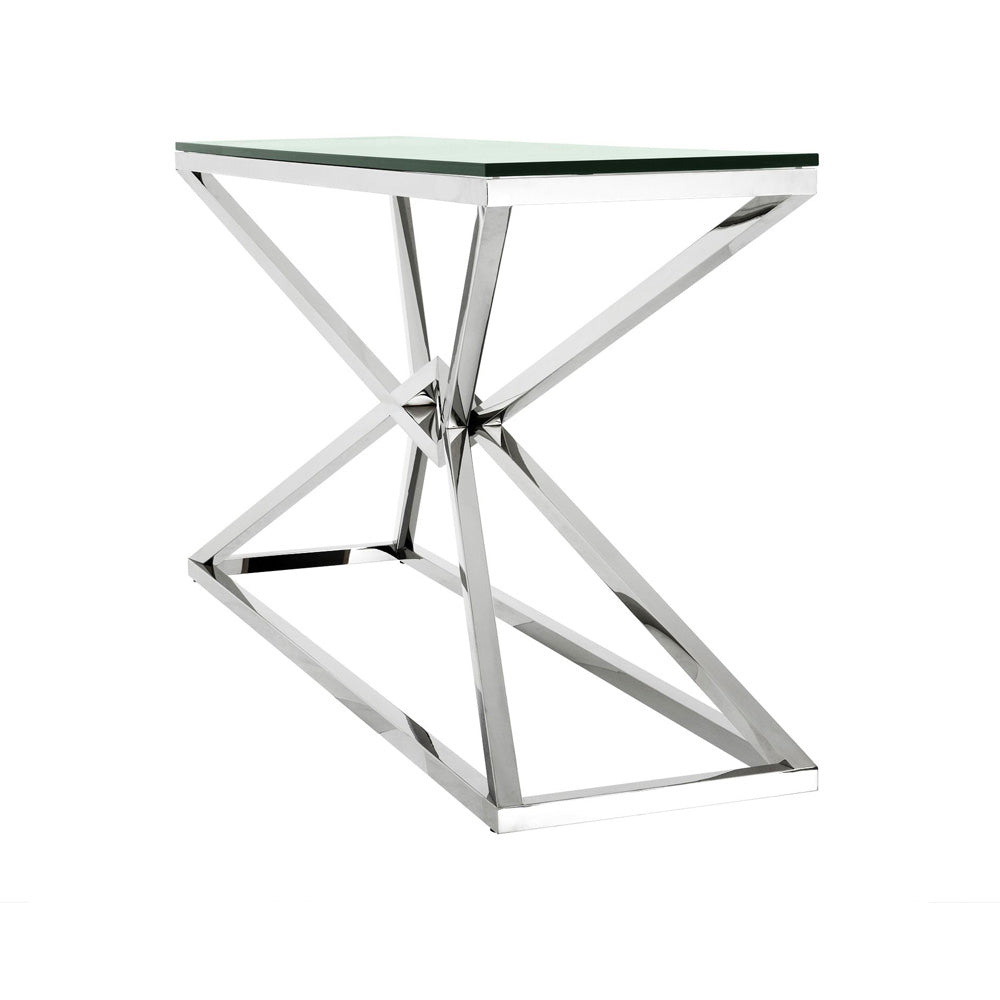 Contemporary Silver Glass Console Table