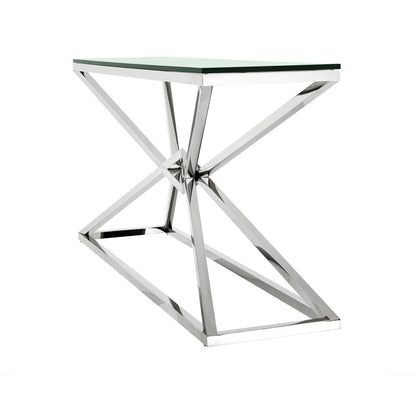 Contemporary Silver Glass Console Table