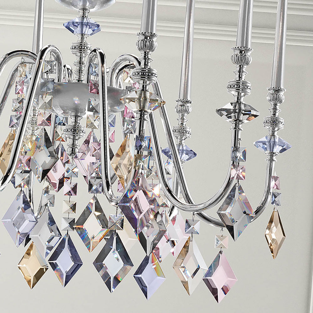 Contemporary Silver Plated Candle Chandelier