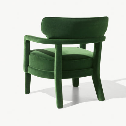 Contemporary Small Velvet Armchair