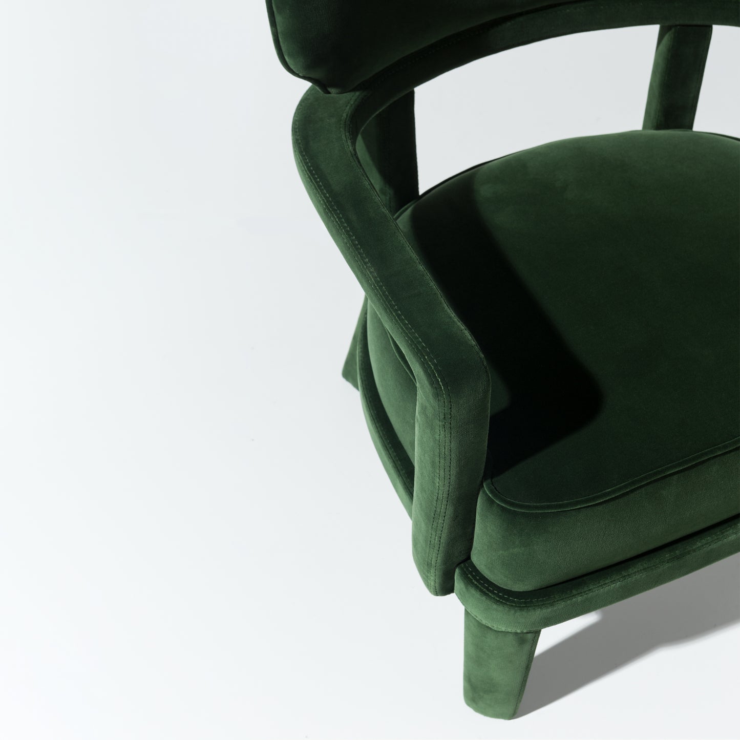 Contemporary Small Velvet Armchair