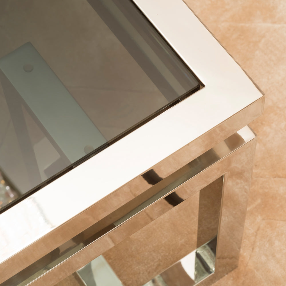 Contemporary Smoked Glass Side Table