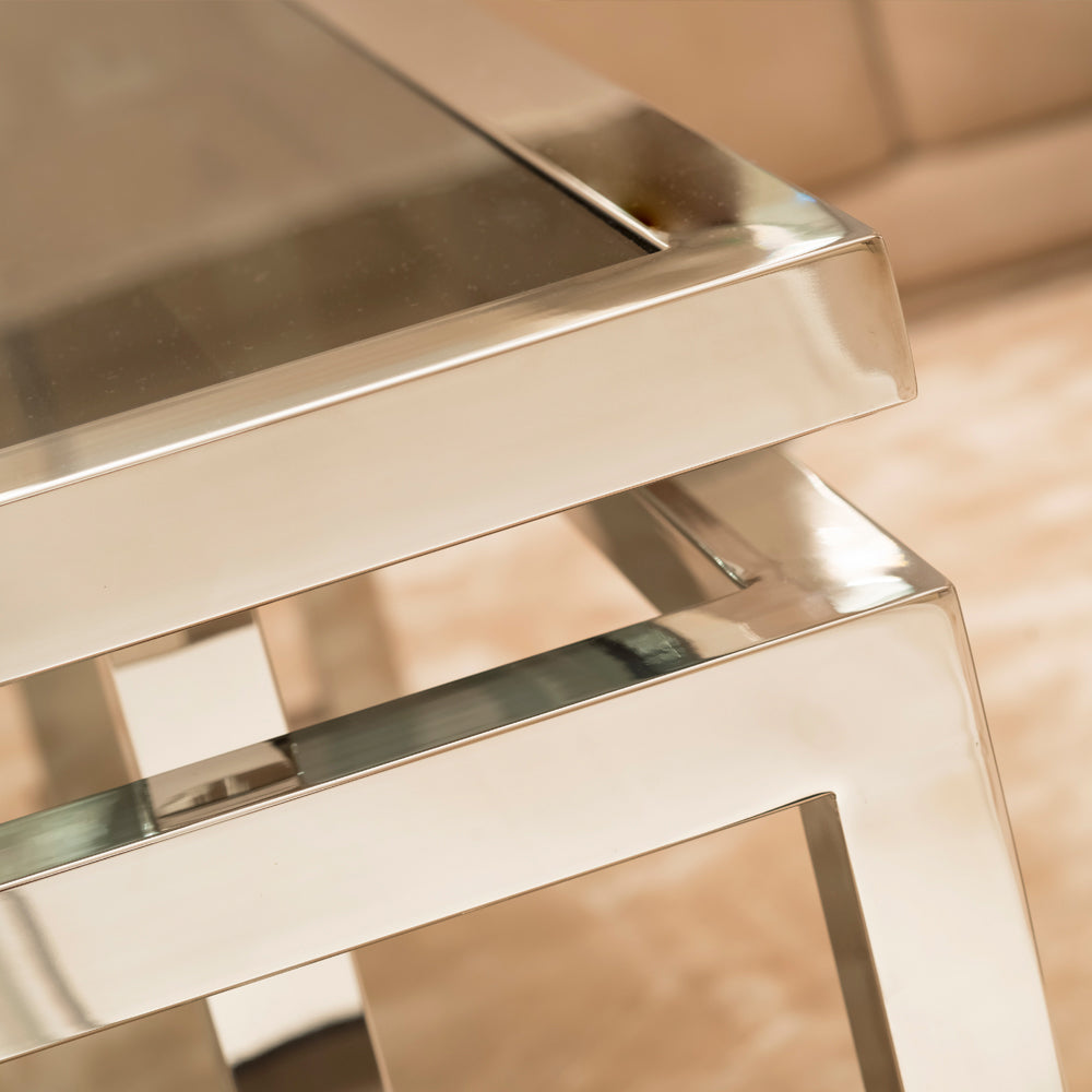 Contemporary Smoked Glass Side Table