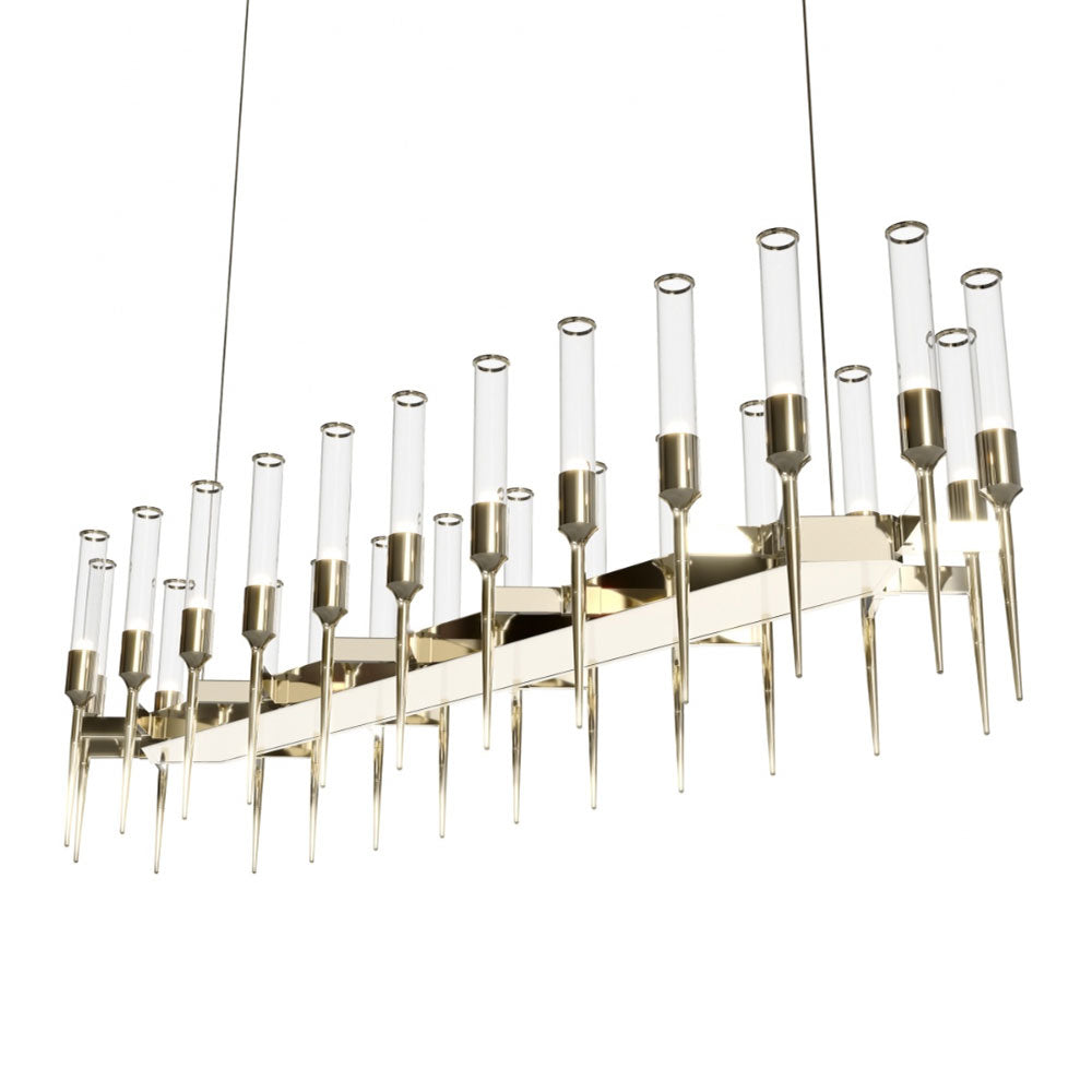 Contemporary Snooker Glass Flute Chandelier