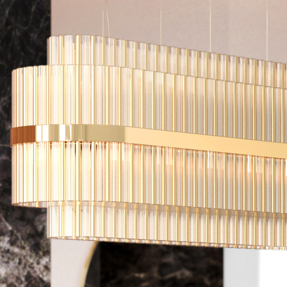 Contemporary Tiered Oval Chandelier