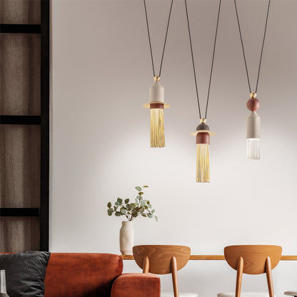 Contemporary Brown Triple Led Pendant Light