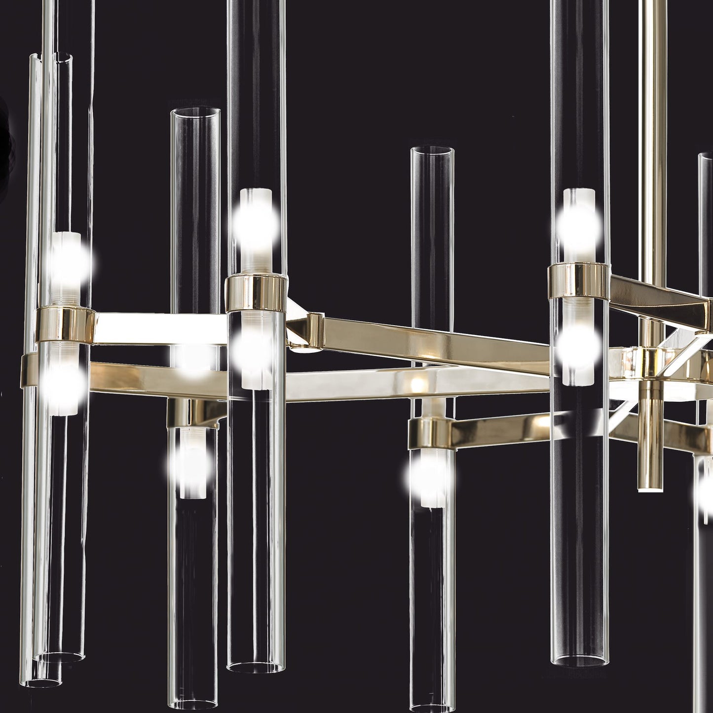 Contemporary Tubular Glass Chandelier