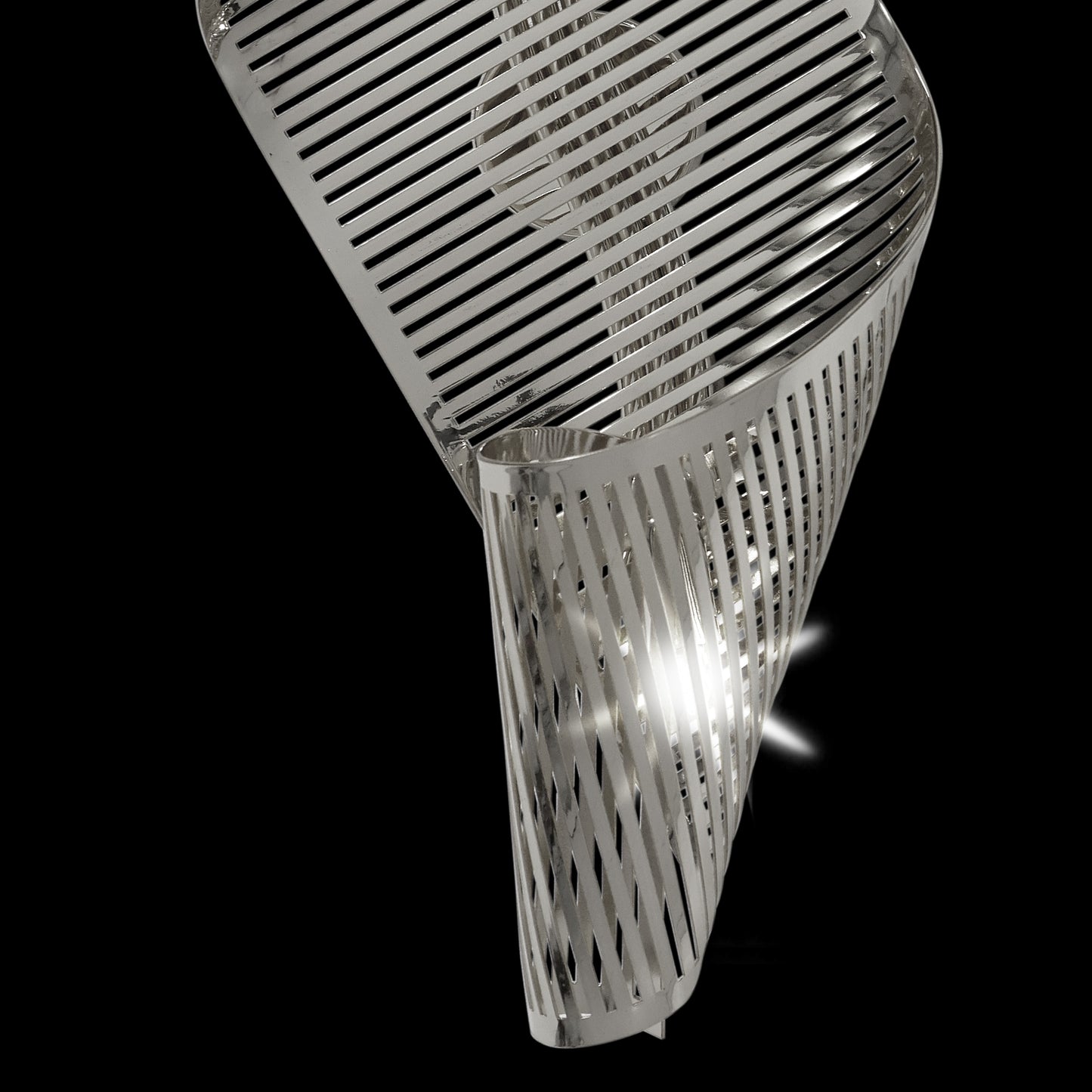 Contemporary Twisted Polished Nickel Wall Light