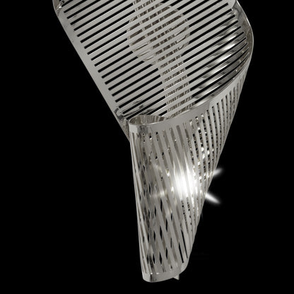 Contemporary Twisted Polished Nickel Wall Light