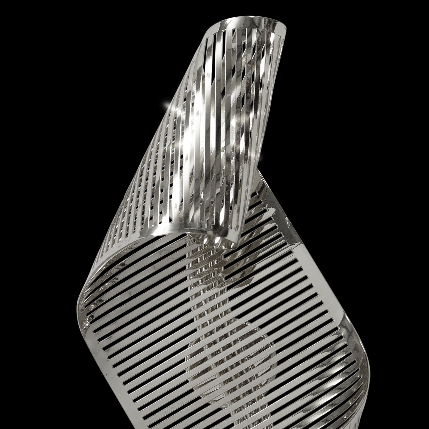 Contemporary Twisted Polished Nickel Wall Light