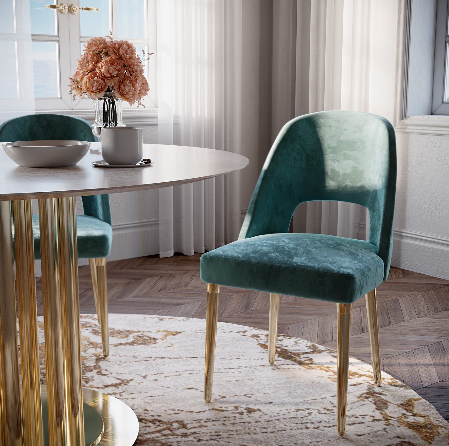 Contemporary Teal Dining Chair