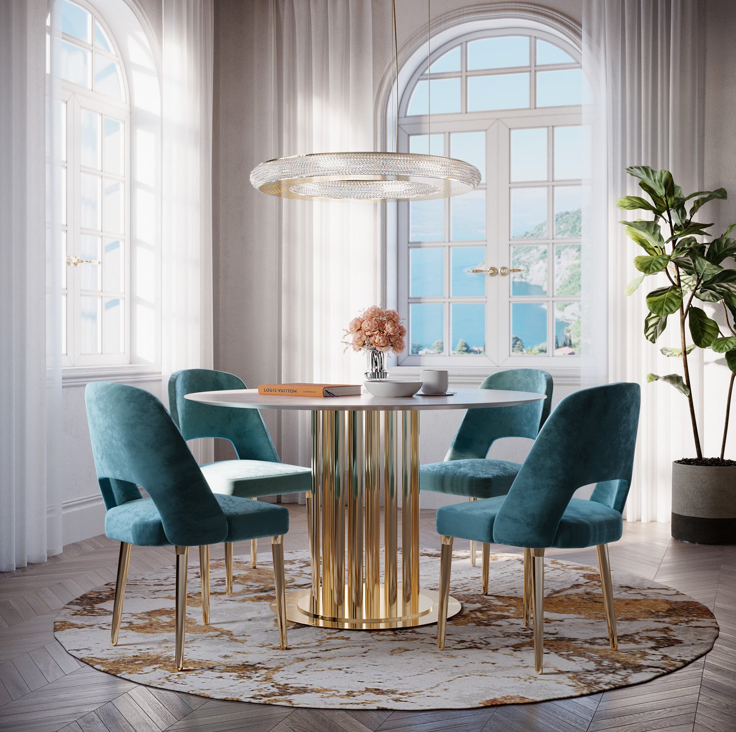 Contemporary Teal Dining Chair