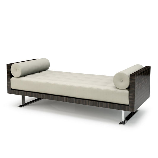 Contemporary Upholstered Ebony Chaise Longue