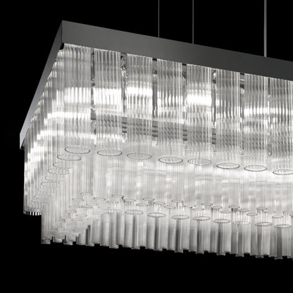 Contemporary Venetian Glass Rectangular Chandelier