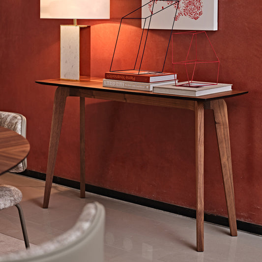 Contemporary Walnut Console Table