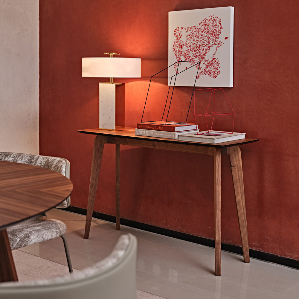 Contemporary Walnut Console Table