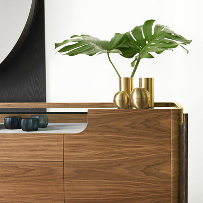 Contemporary Walnut Wooden Sideboard