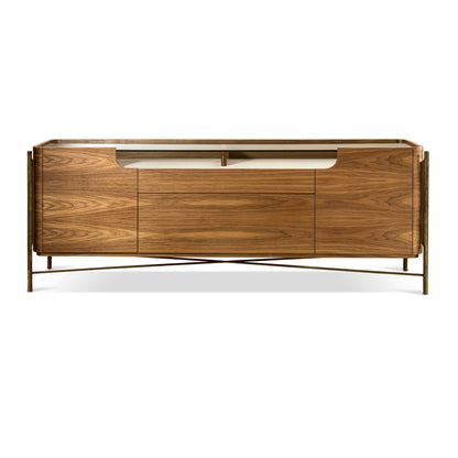 Contemporary Walnut Wooden Sideboard