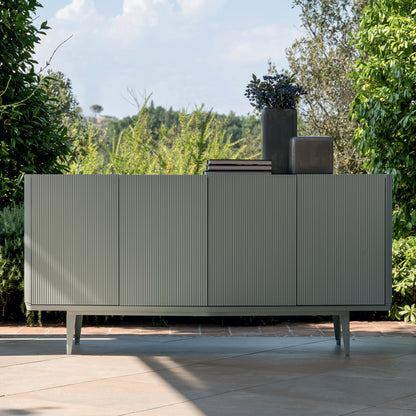 Lacquered Sideboard With Ribbed Detailing