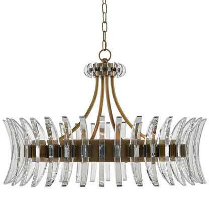 Coquette 29 3/4" Wide Antique Brass and Crystal Chandelier