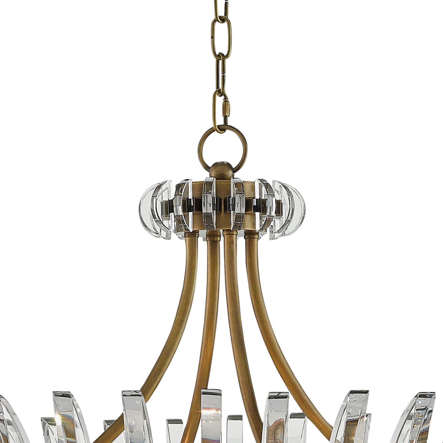 Coquette 29 3/4" Wide Antique Brass and Crystal Chandelier