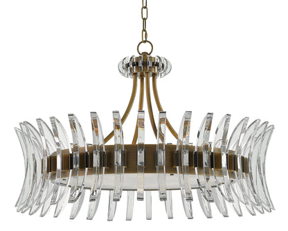 Coquette 29 3/4" Wide Antique Brass and Crystal Chandelier