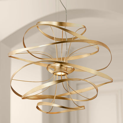 Corbett Calligraphy 34" Gold Leaf LED Ribbon Pendant Light