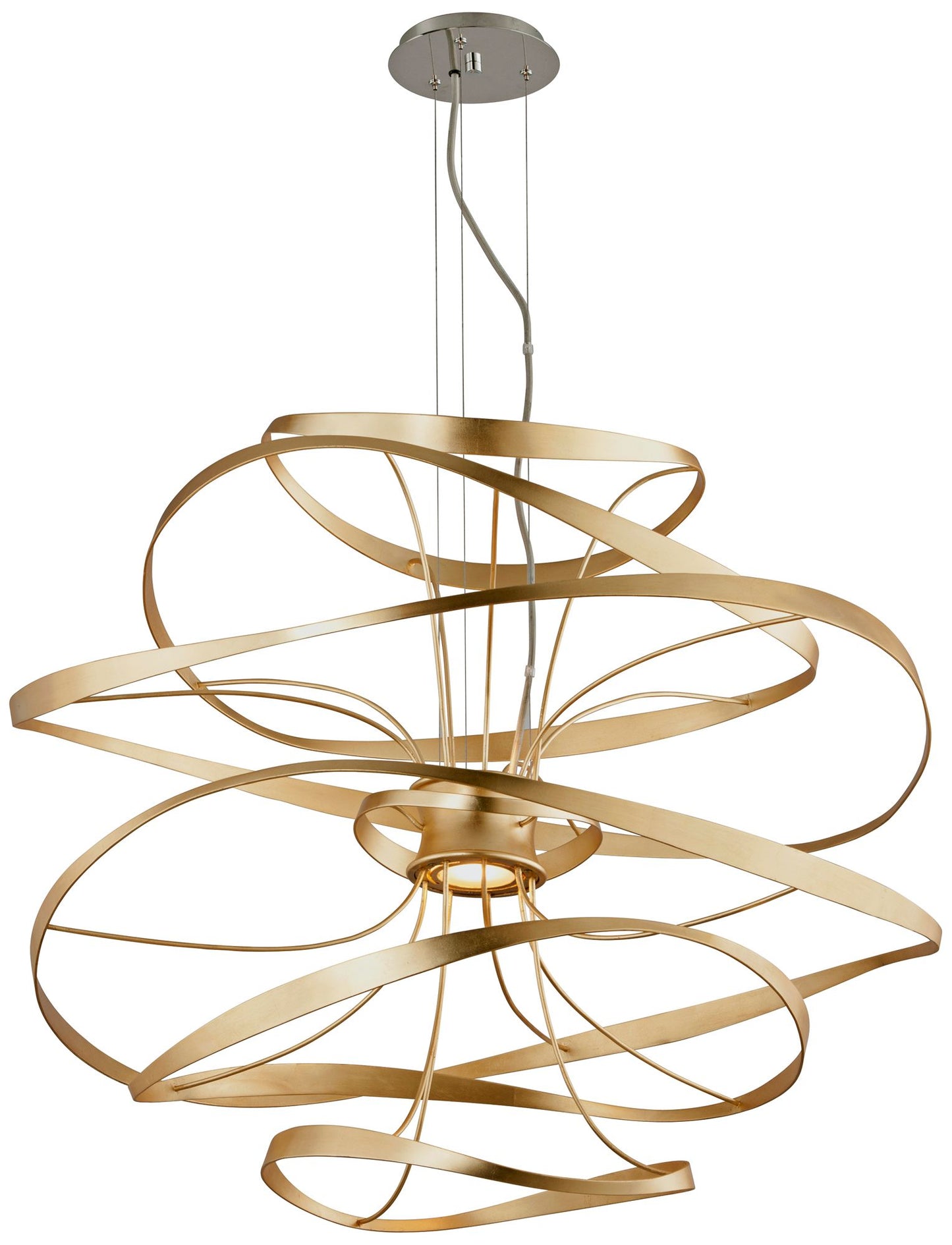 Corbett Calligraphy 34" Gold Leaf LED Ribbon Pendant Light