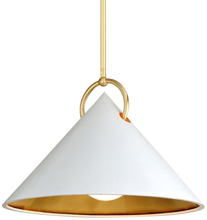 Corbett Charm 30" Wide White and Gold Leaf Pendant Light