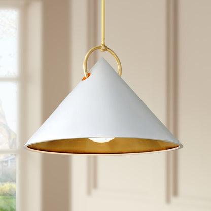 Corbett Charm 30" Wide White and Gold Leaf Pendant Light