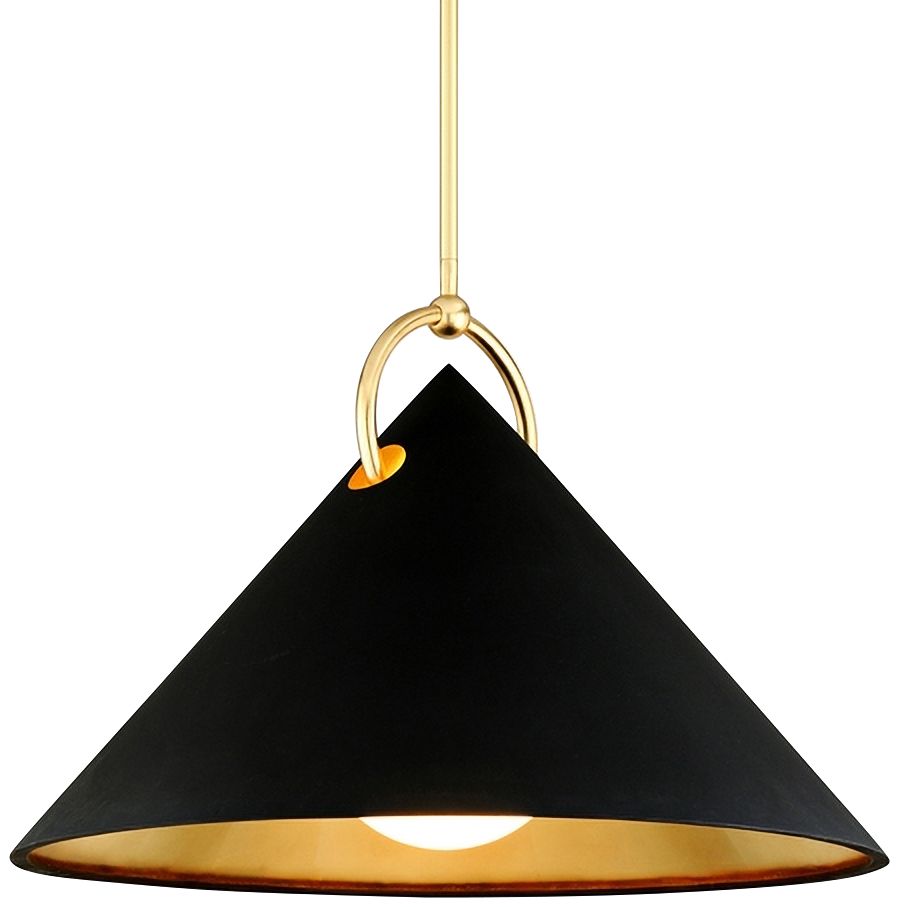 Corbett Charm 38" Wide Black and Gold Leaf Pendant Light