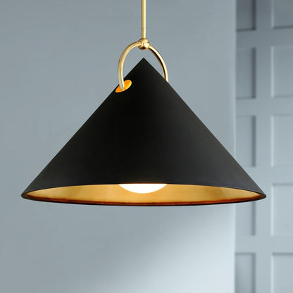 Corbett Charm 38" Wide Black and Gold Leaf Pendant Light