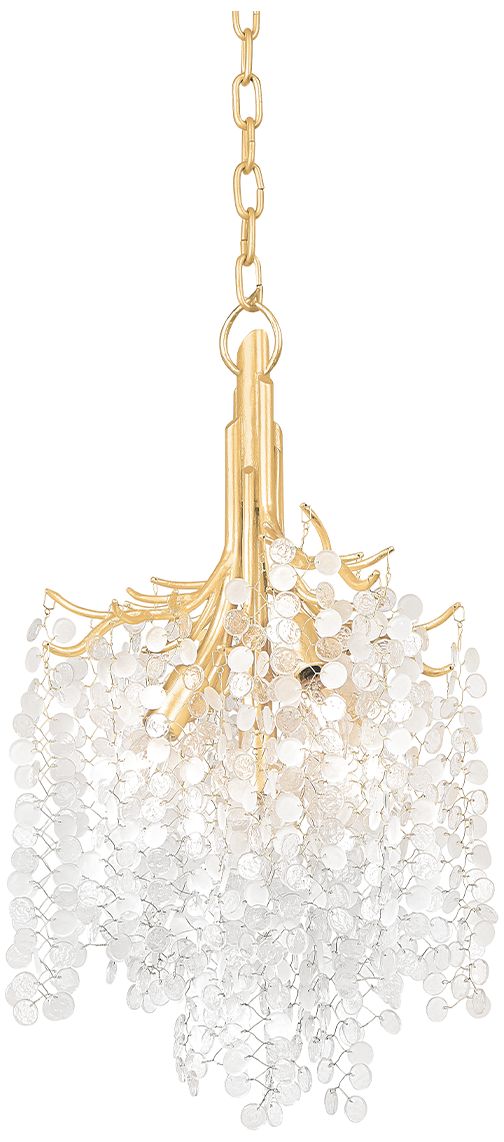 Corbett Genoa 14 1/2" Wide Gold Leaf Glass Chandelier