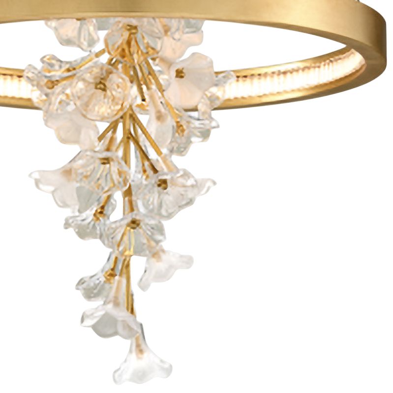 Corbett Jasmine 28" Wide Gold Leaf LED Floral Pendant Light