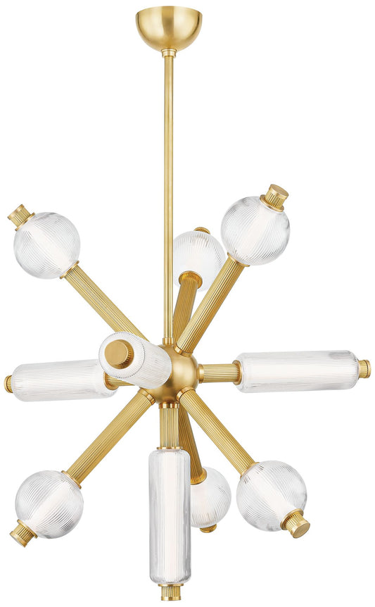 Corbett Lighting  Atom 36" 10 Lt. Vintage Brass Chandelier