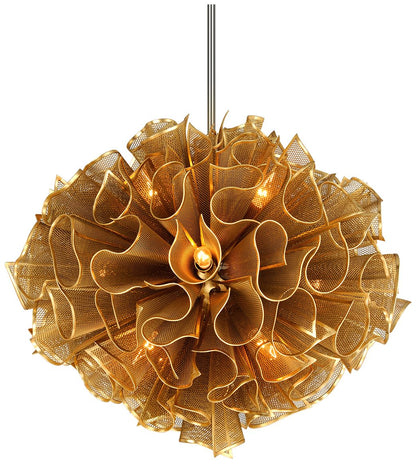 Corbett Lighting Pulse 30.5 Inch 12 LIght Pendant Gold Leaf