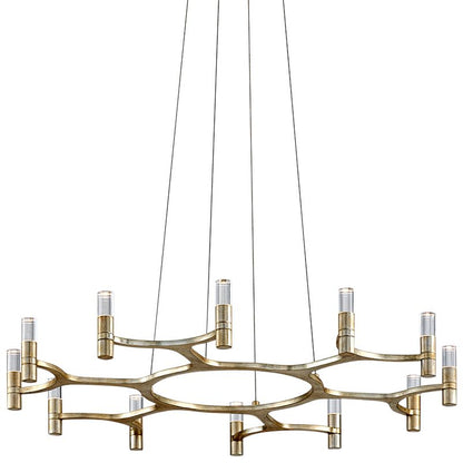 Corbett Nexus 38" Wide Silver Leaf 12-Light LED Chandelier