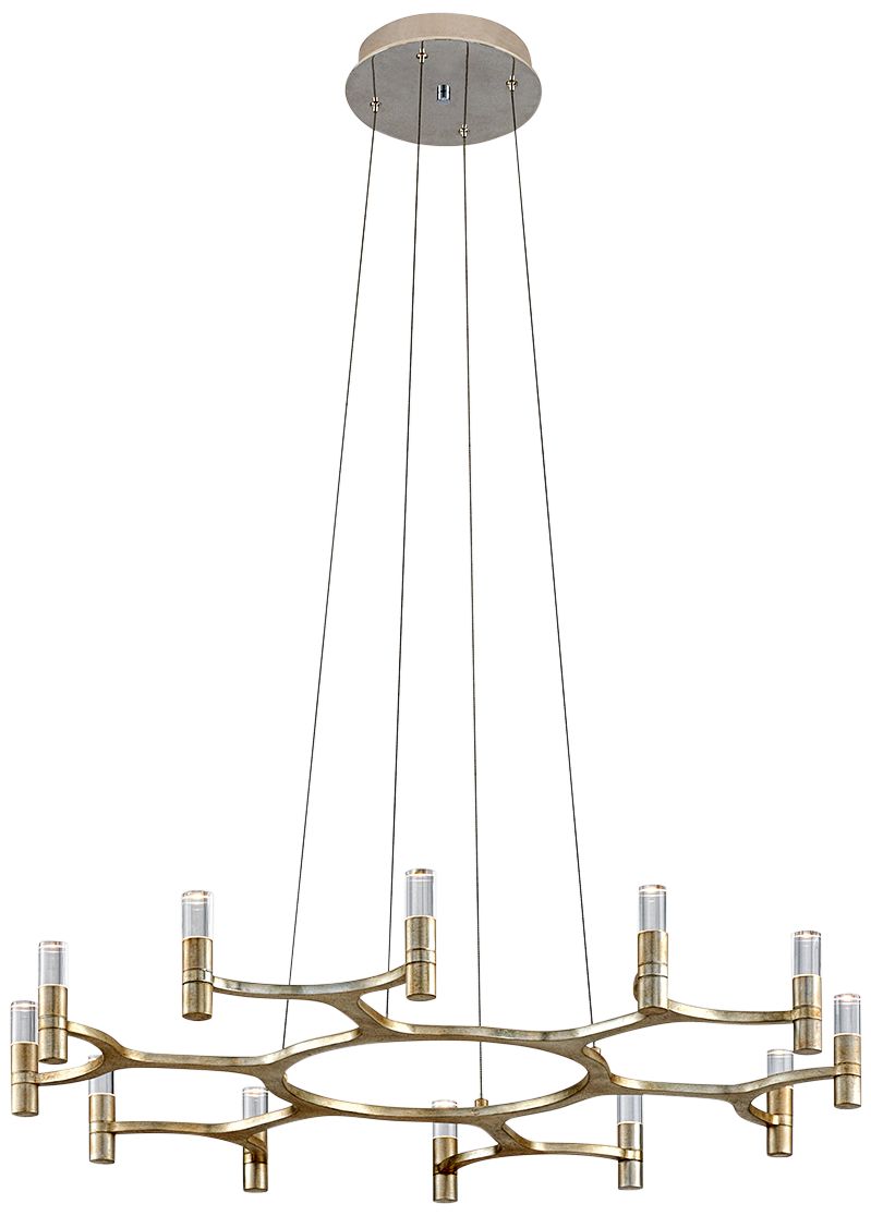 Corbett Nexus 38" Wide Silver Leaf 12-Light LED Chandelier