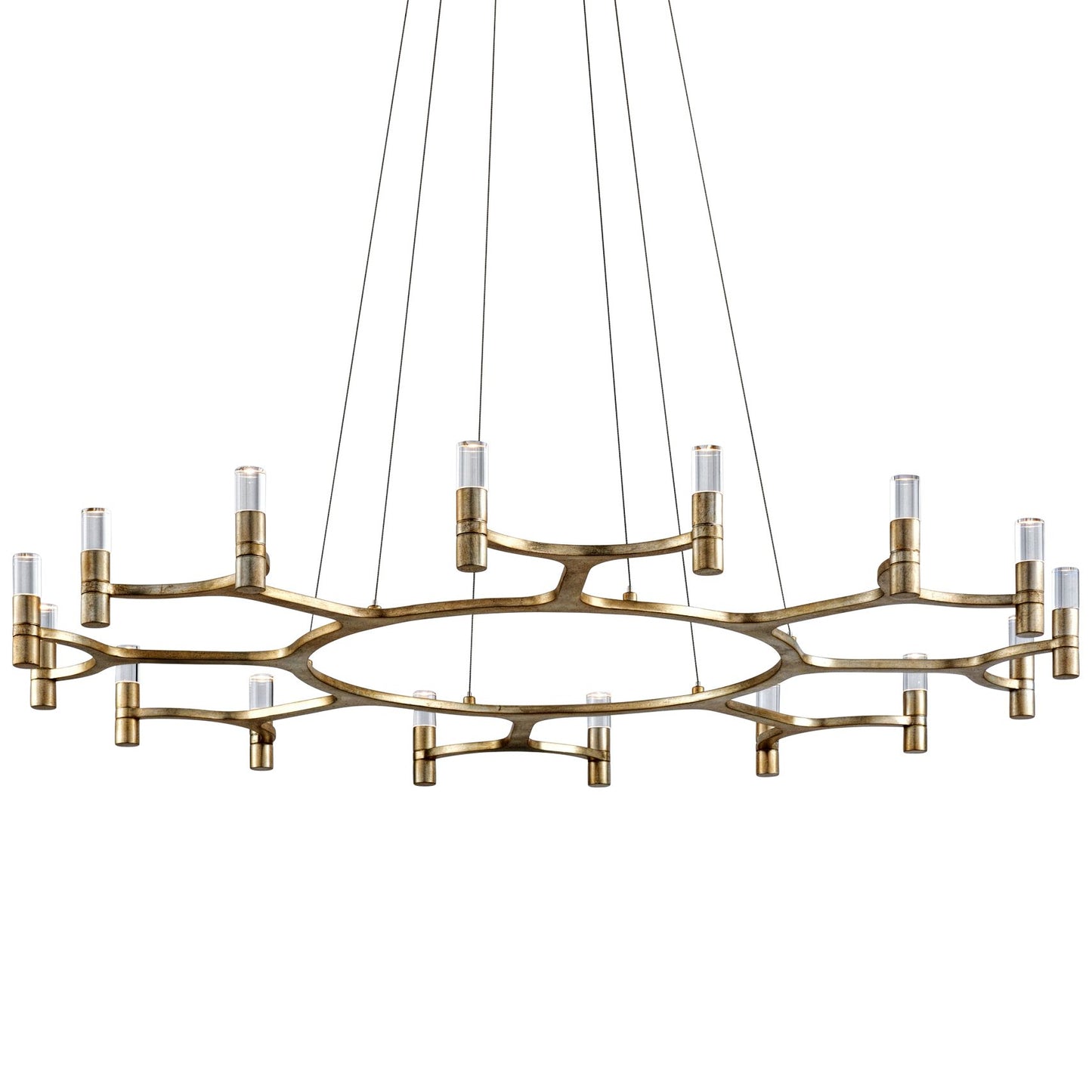 Corbett Nexus 50" Wide Silver Leaf 16-Light LED Chandelier