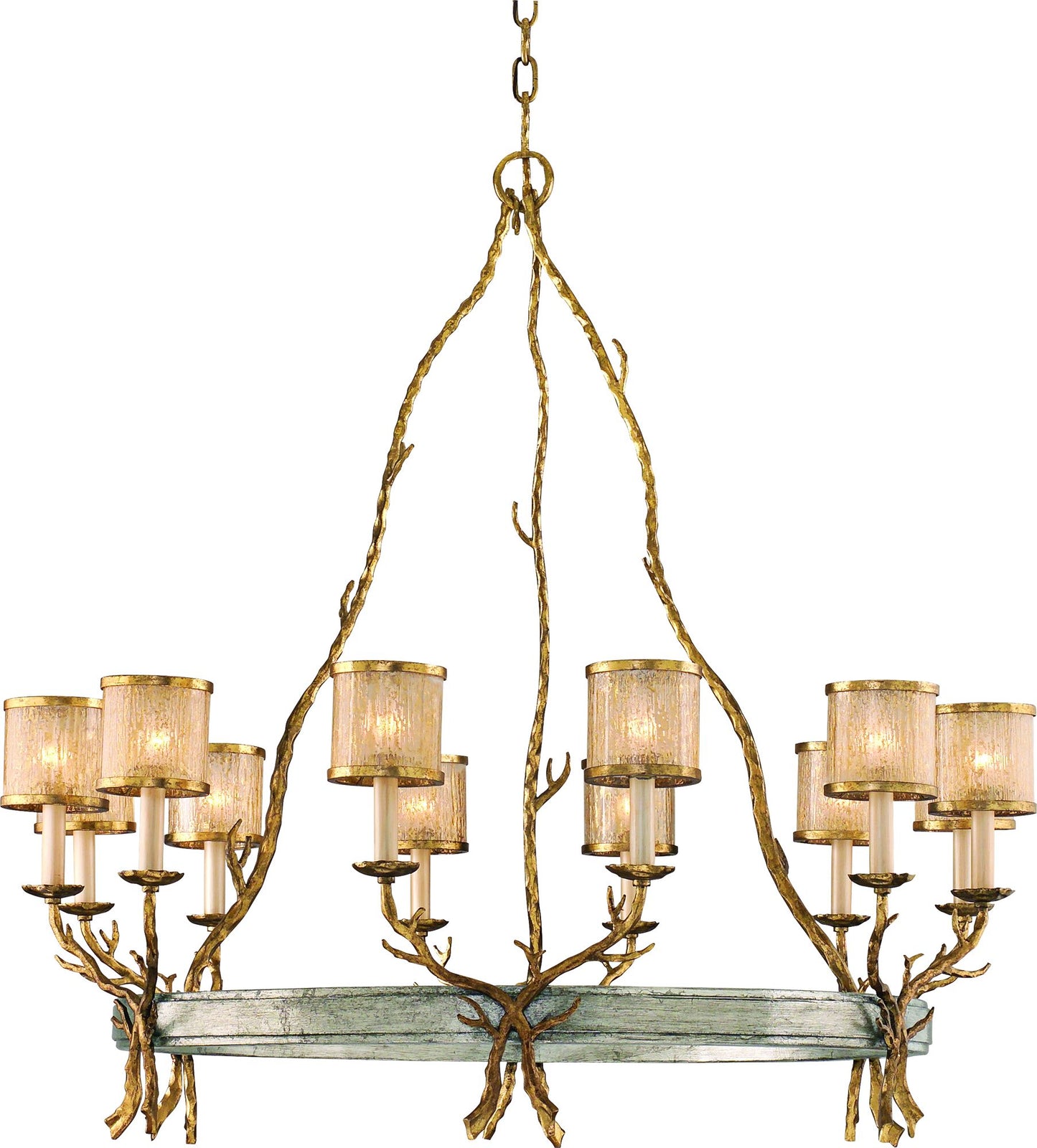 Corbett Parc Royale 41" Wide Gold Ice 12-Light Chandelier