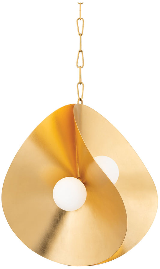 Corbett Peony 23 1/2" Wide Gold Leaf 4-Light Pendant